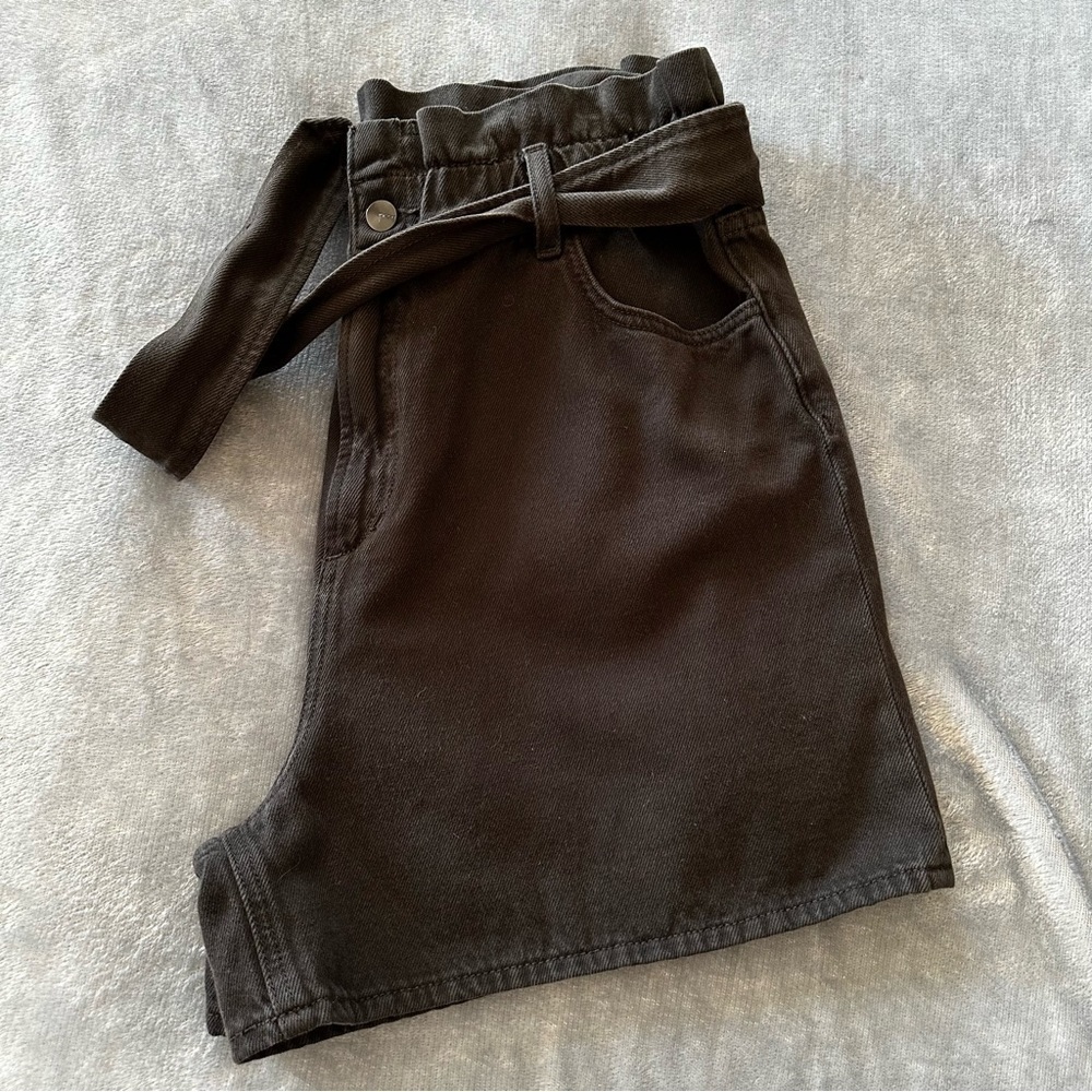 Joe's Brinkley Paper Bag with Belt Black Denim Shorts Size 32 - Picture 12 of 12